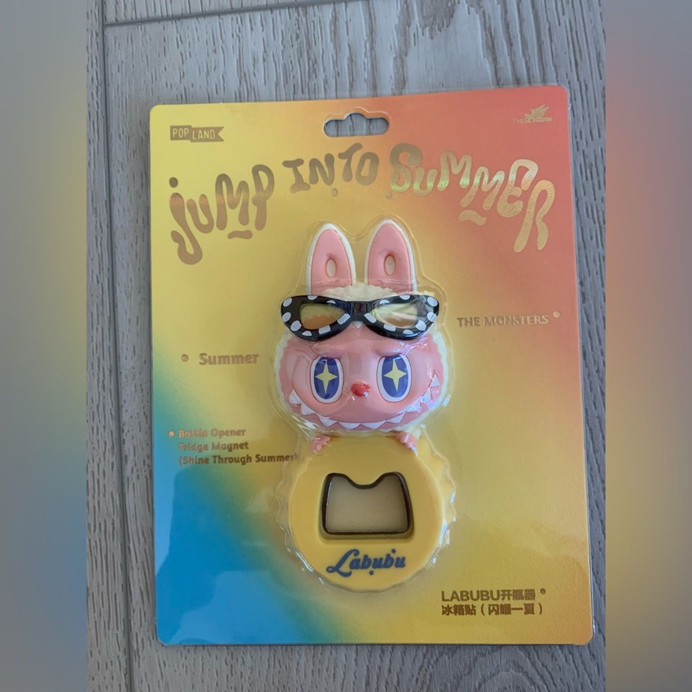 PopMart The Monsters Jump Into Summer Labubu Bottle Opener Magnet New